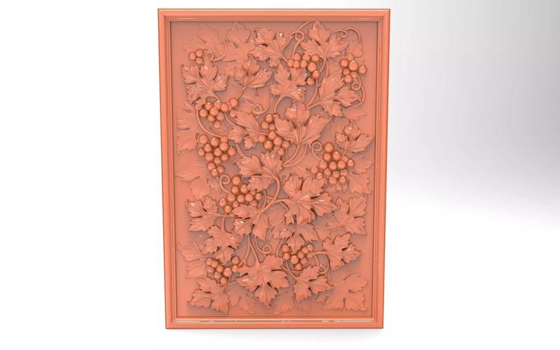 Grape with leaves Bas relief