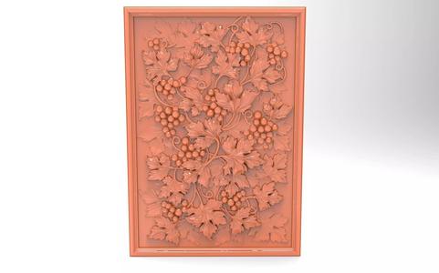 Grape with leaves Bas relief