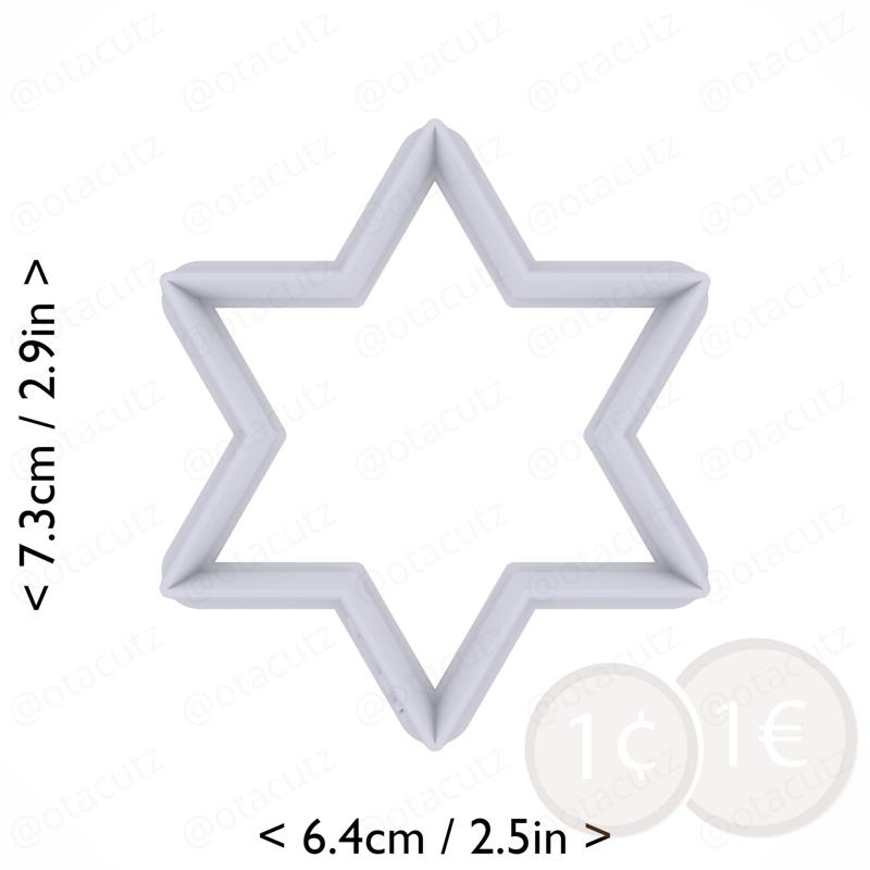 Hexagram Cookie Cutter 2.5in / 6.4cm