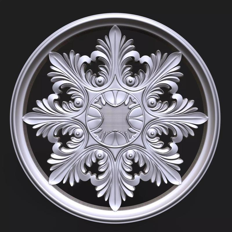 Carved Rosette decor element 01