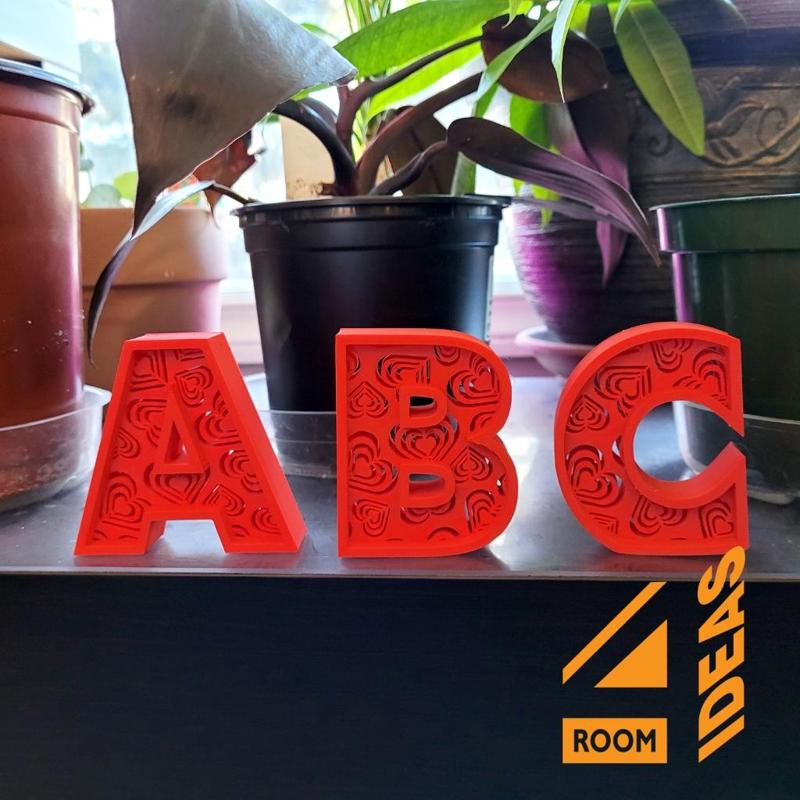 Hearts Alphabet Letters Set - Freestanding