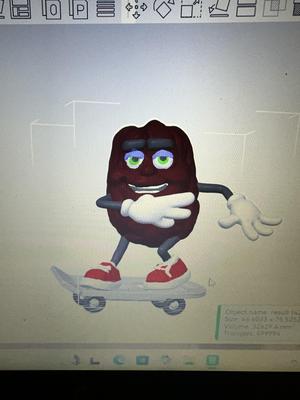California Raisin on Skate Board