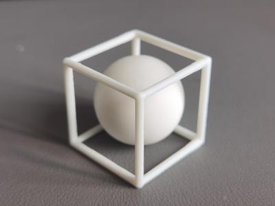 Cubic Frame and Sphere, Print in Place