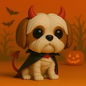 Shih Tzu Diablillo de Halloween POP STL