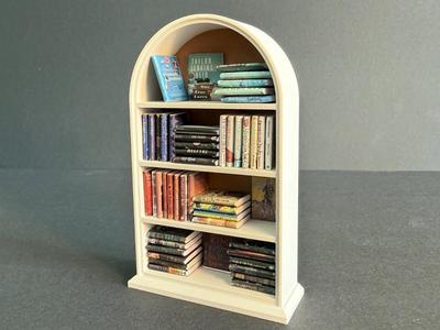 Miniature Arched Bookcase for Tiny Books