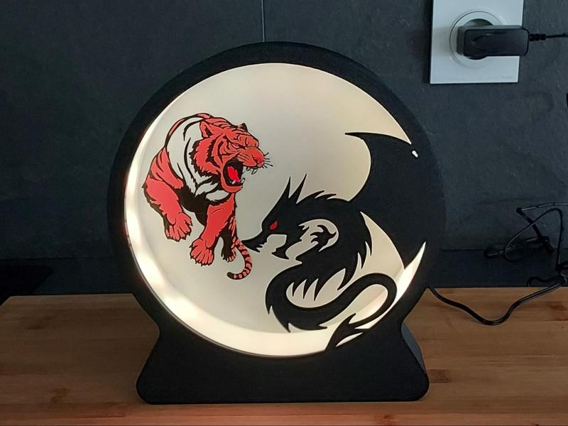 Tiger and Dragon Lamp