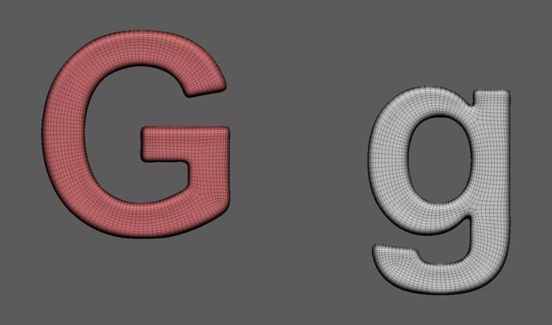 Volumetric letter Gg for cnc 3d print