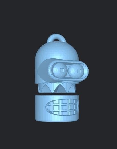 MINI GRINDER KEYCHAIN BENDER RODRIGUEZ FUTURAMA GRINDERKING 44X44X70 MM EASY PRINT PRINT IN PLACE FDM.