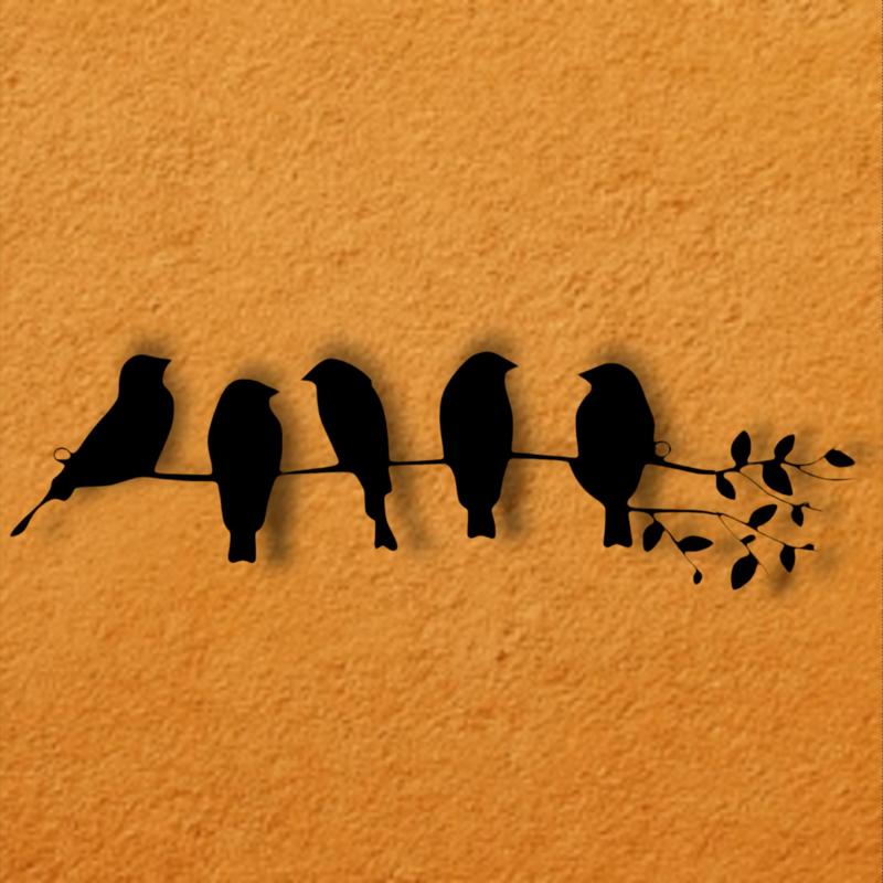 🌿 Birds on Branch Silhouette - Indoor and Outdoor Decoration