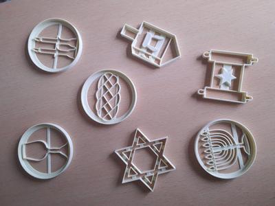x7 Hanukkah and Shabbat cookie dough cutter