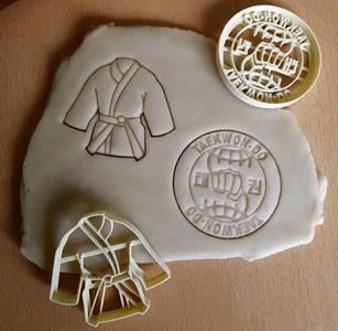 x2 Taekwondo set jacket jacket shield ITF logo dobok - cutter cookie dough clay