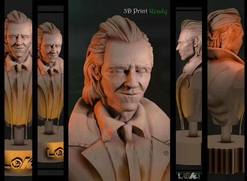 Loki series  portrait 3D print Tom Hiddleston