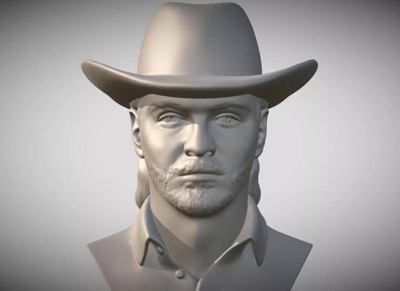 Kayce Dutton Luke Grimes from Yellowstone bust for 3D printing