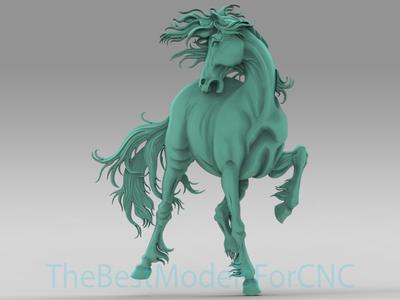 3D Model STL File for CNC Router Laser & 3D Printer Horse WIld