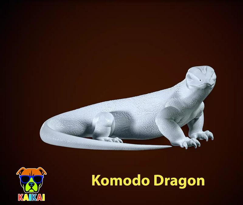 Komodo dragon model - Unicorn statue - 3D print