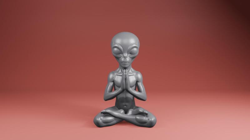 🛸 Namaste Alien in Lotus Pose – 3D Printable STL File