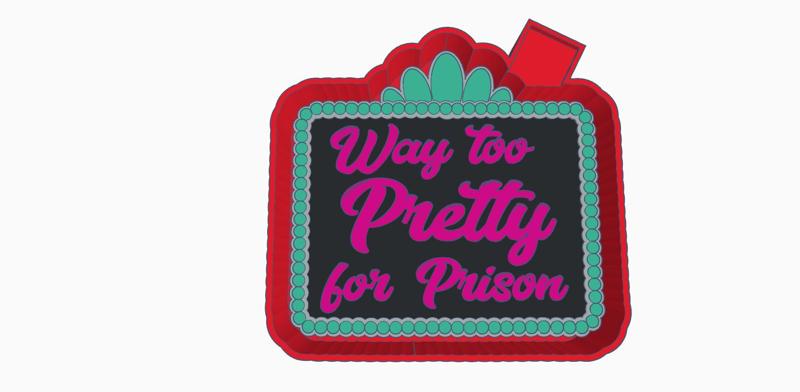 Too Pretty for Prison Air Freshener Mold