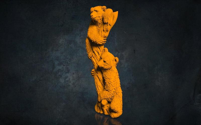 Baby Bears 3D STL Model for CNC Router, Artcam, Vetric, Engraver, Relief, Carving, Cut 3D, Stl File For Cnc Router, Wall Decor