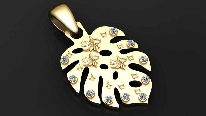 GOLDEN LEAF PENDANT 3D PRINTABLE MODEL