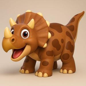 Cute Triceratops STL File for 3D Printing | Baby Dinosaur 3D Model | Clay Style Dino Figure for Nursery Decor | Digital Download