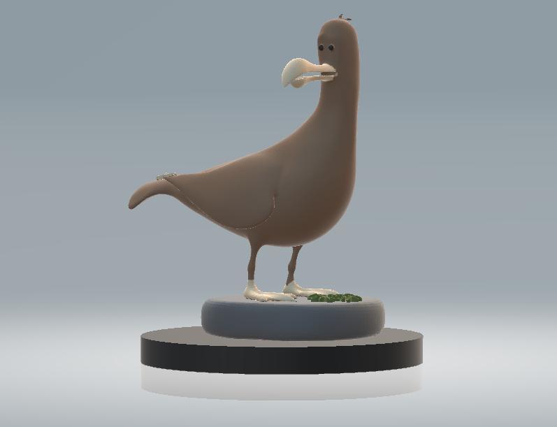 BROWN PEAGON BIRD TOY 3D PRINTABLE MODEL