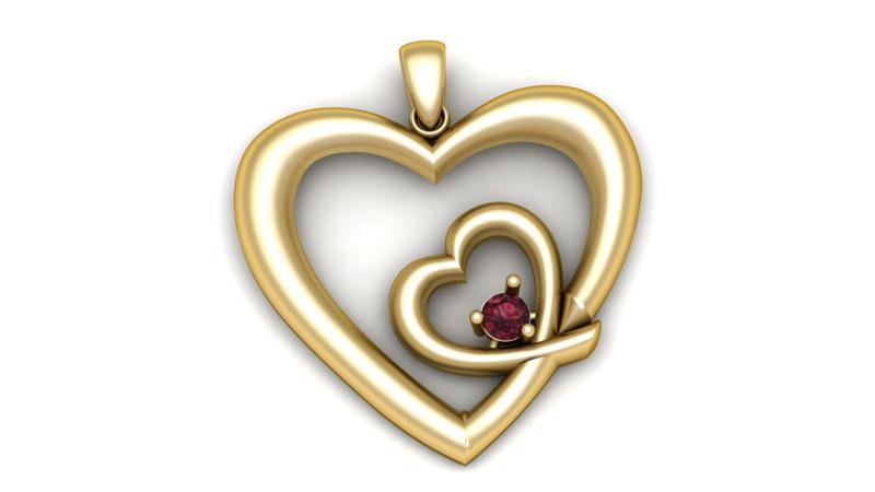Women Fashion Heart Pendant 3d Printabel Model