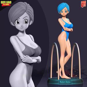 Madam Bulma in a blue bikini