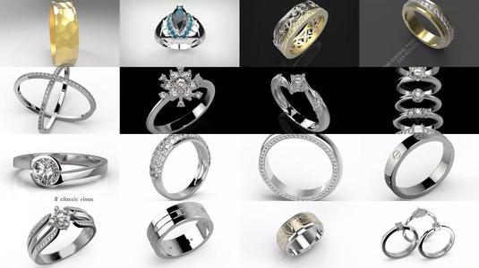 Pack of miscellaneous rings 3D Model Collection