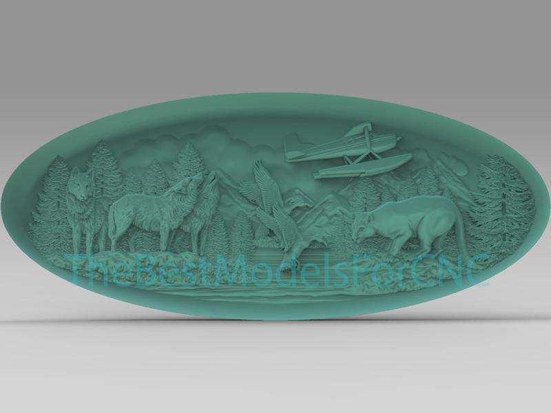 3D Model STL File for CNC Router Laser & 3D Printer Landscape Disk Boll