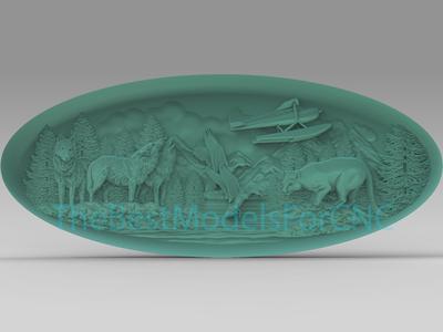 3D Model STL File for CNC Router Laser & 3D Printer Landscape Disk Boll