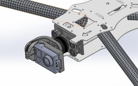 GoPro Hero 4, 2 Axis Gimbal for Reptile 500 MWC (Discovery Clone)