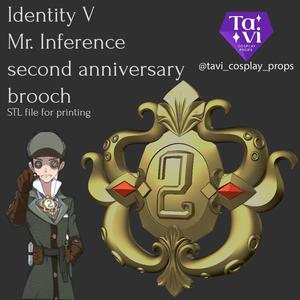 STL files of Identity V 2th Anniversary brooch for Mr. Inference cosplay costume