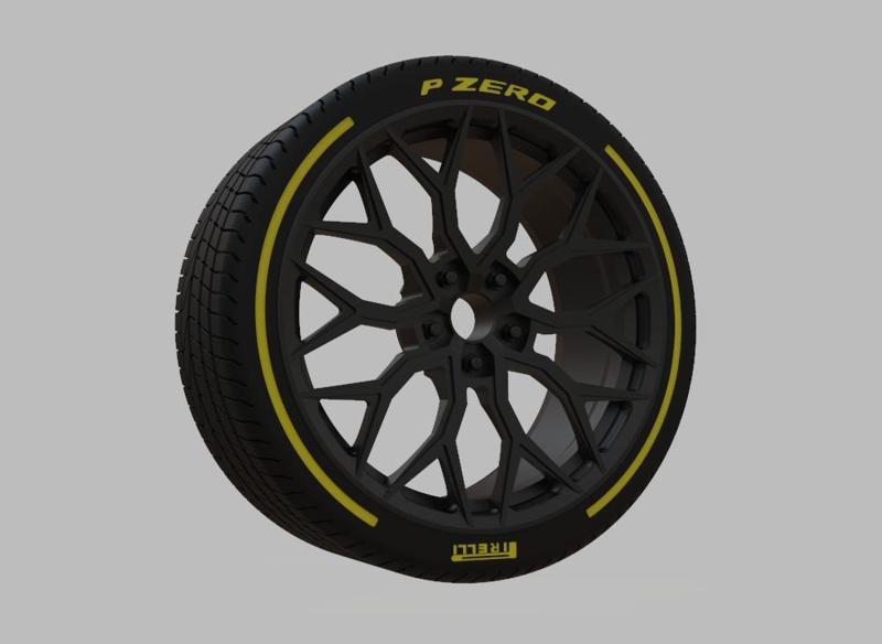 Miniature Vossen HF-2 Rim & Tire