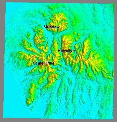 UK Lake District Relief Map