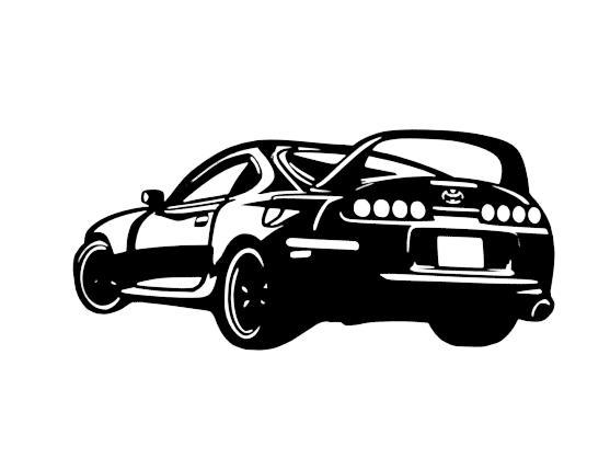 Wall silhouette toyota supra