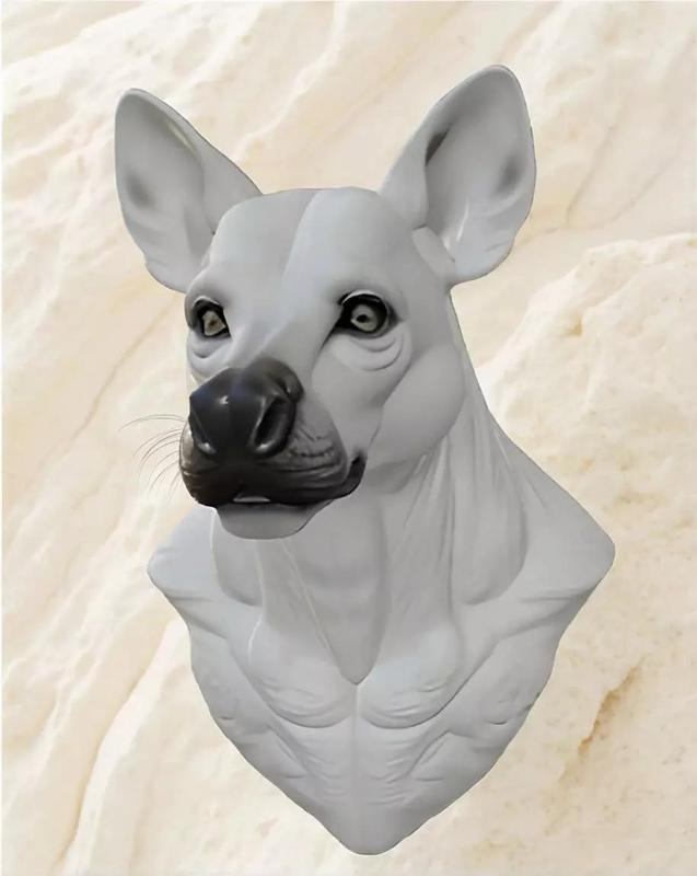 Dog Head Bust 3D Model - STL Printable Canine Sculpture