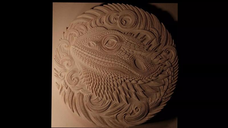 Bearded Dragon CNC 3d Print High Relief Sand Casting