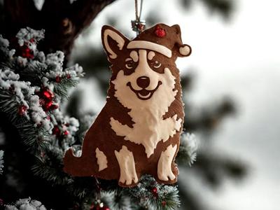 Christmas Corgi Ornmaent