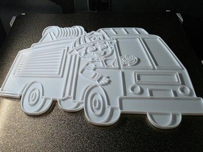 Firetruck coloring wall art