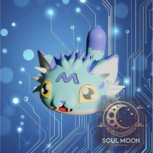 Wanyamon STL - Baby Digimon Multicolor 3D Model