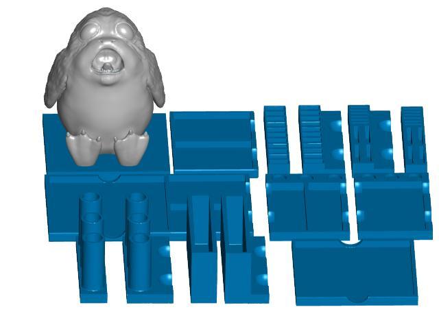 Screaming Porg Postit Note, Pen, USB, SD, Micro-SD Holder (Modular Office Desk Organizer)