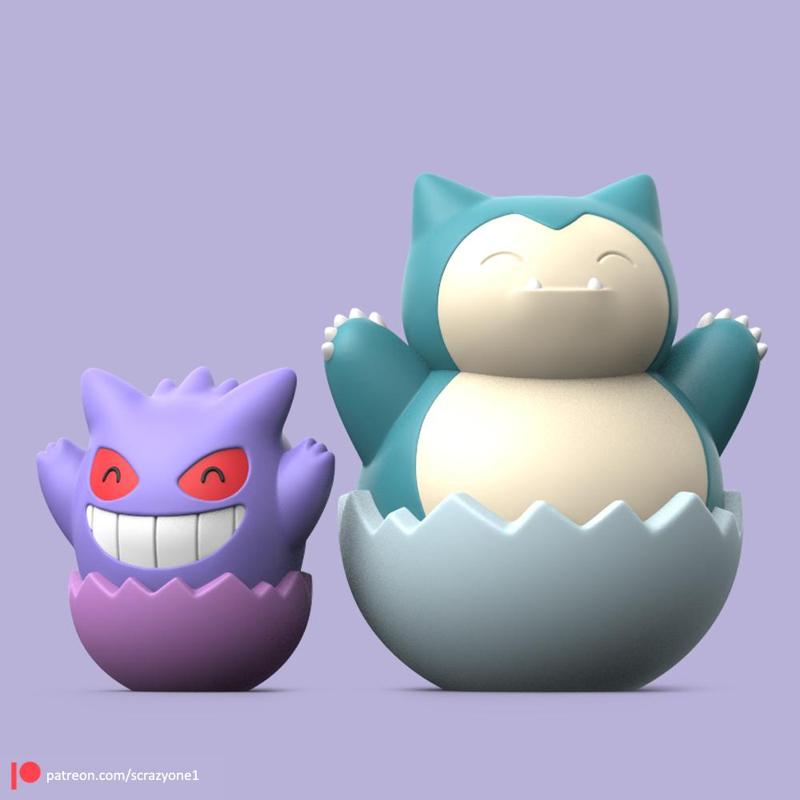POKEMON - EASTER DAY SNORLAX & GENGAR (EASY PRINT NO SUPPORT)