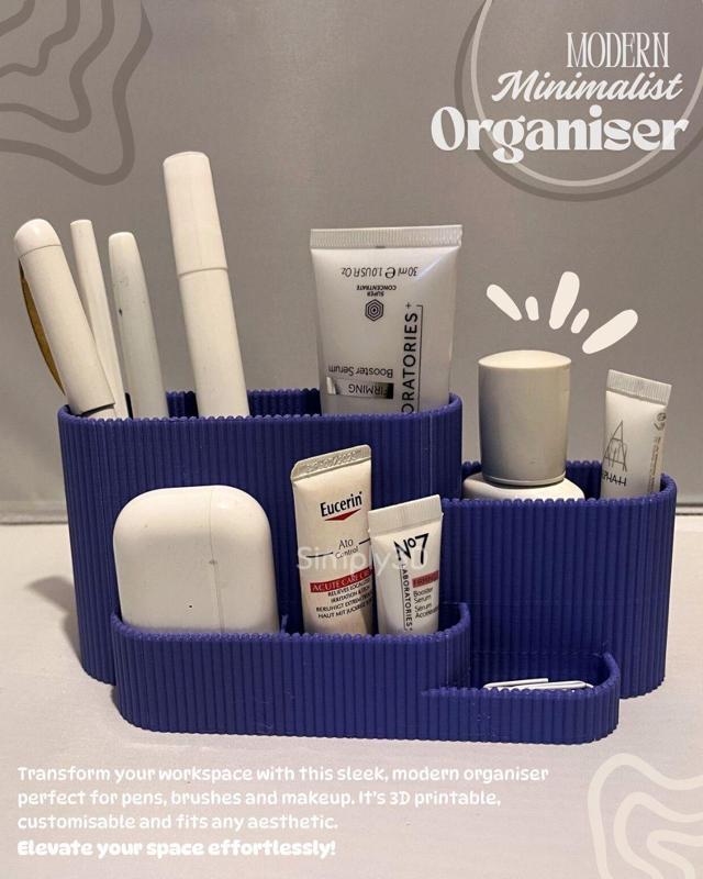 Minimalist 3D Printable Desk & Makeup Organizer