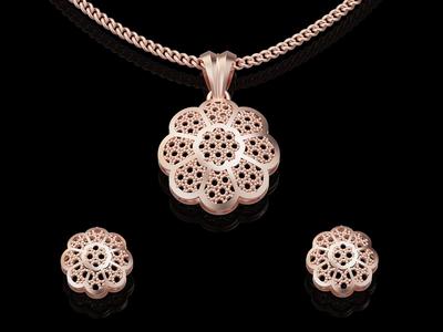 lux flower fusion pendant earring