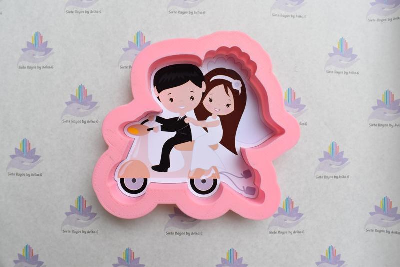 Cookie Cutter Auto newlyweds / bride and groom / motorcycle