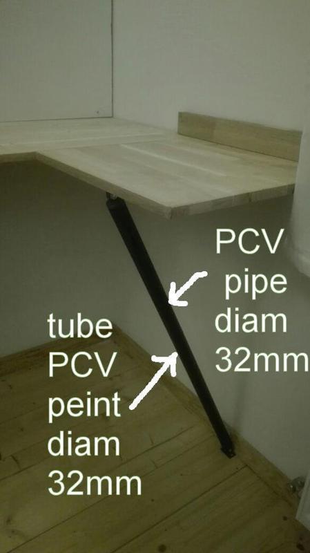 pied de table reglable en PVC - adjustable Table leg in PVC pipe