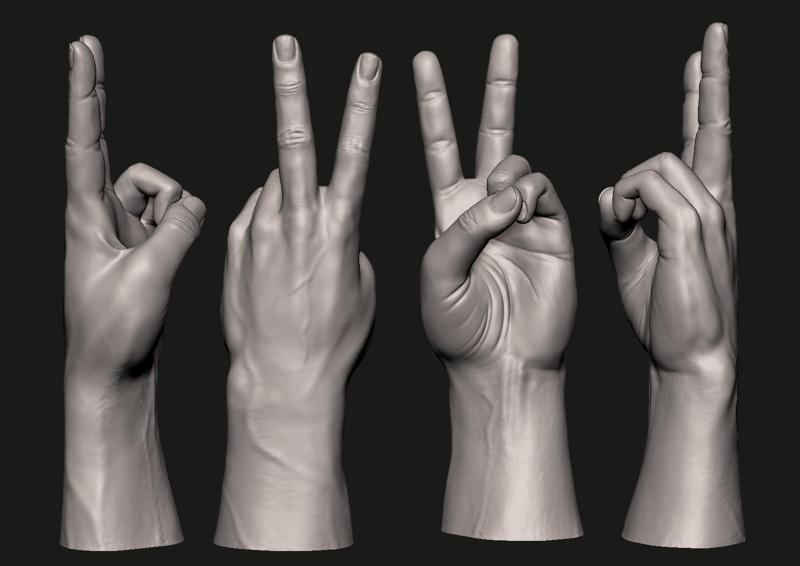Peace victory gesture 3D print model