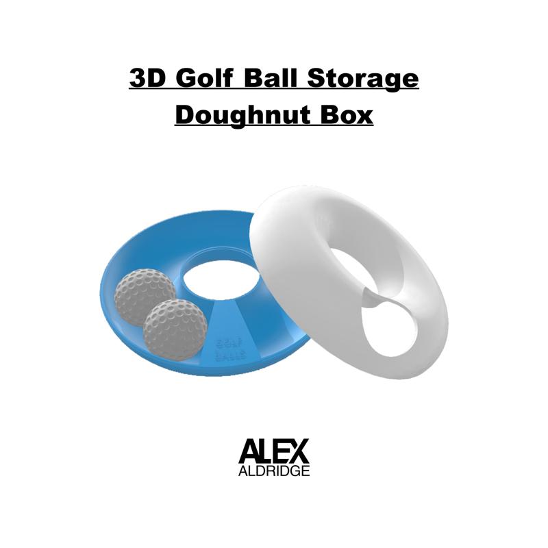 3D Golf Ball Doughnut Storage Holder Box
