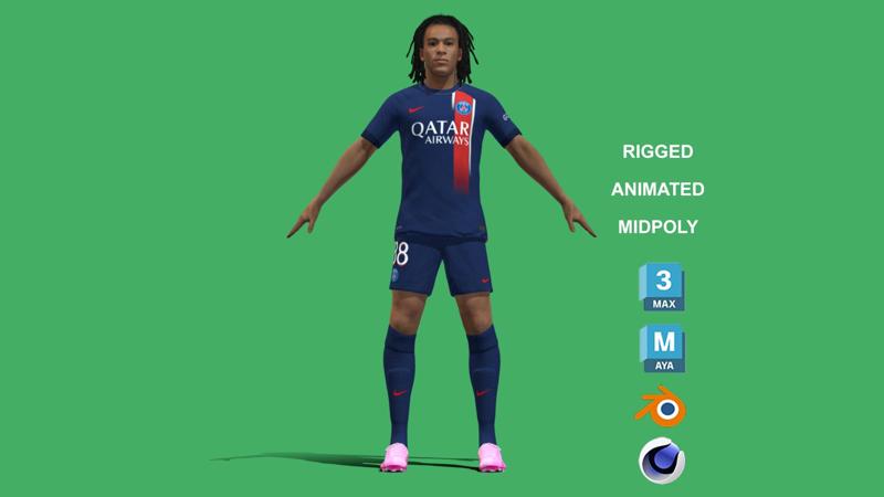 3D Rigged Ethan Mbappé PSG 2024