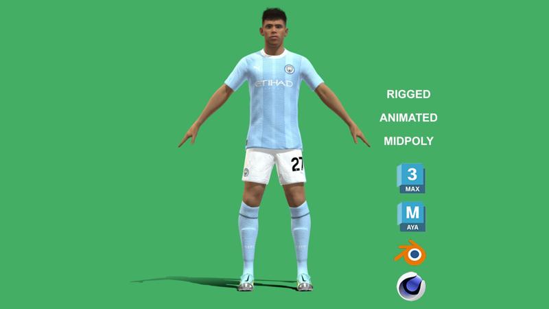 3D Rigged Matheus Nunes Manchester City 2024